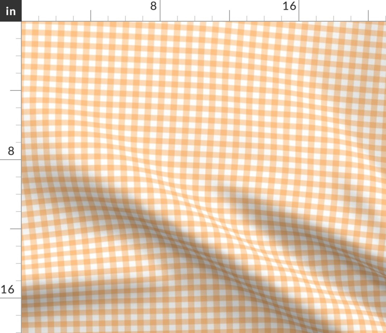 Orange Check Gingham Small Scale Cottagecore French Country Farmhouse Spring Summer Classic Traditional Custom Printed Fabric by Spoonflower Various Fabrics by the Yard or Fat Quarter